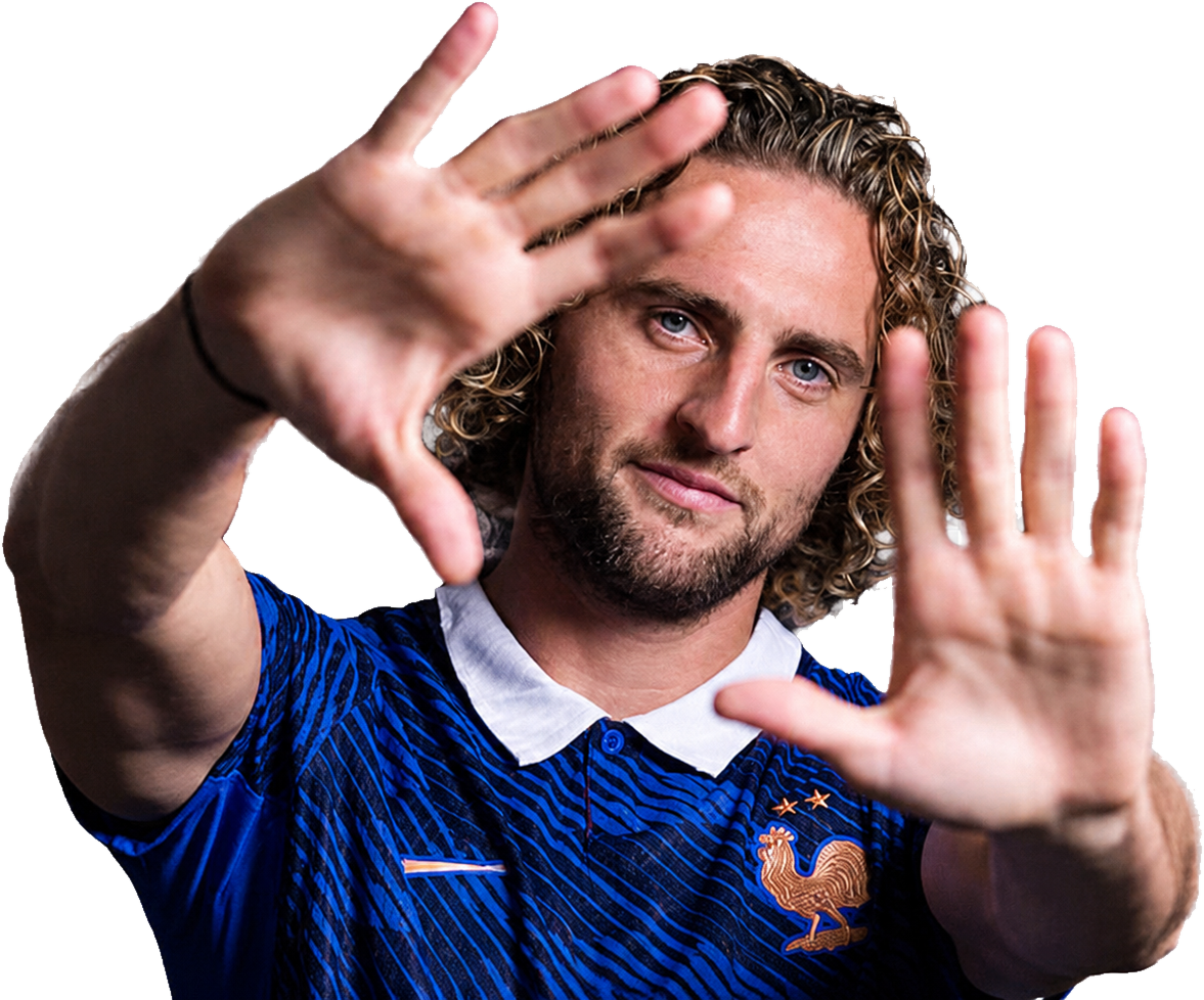 Retrato recortado de Adrien Rabiot con la selección francesa