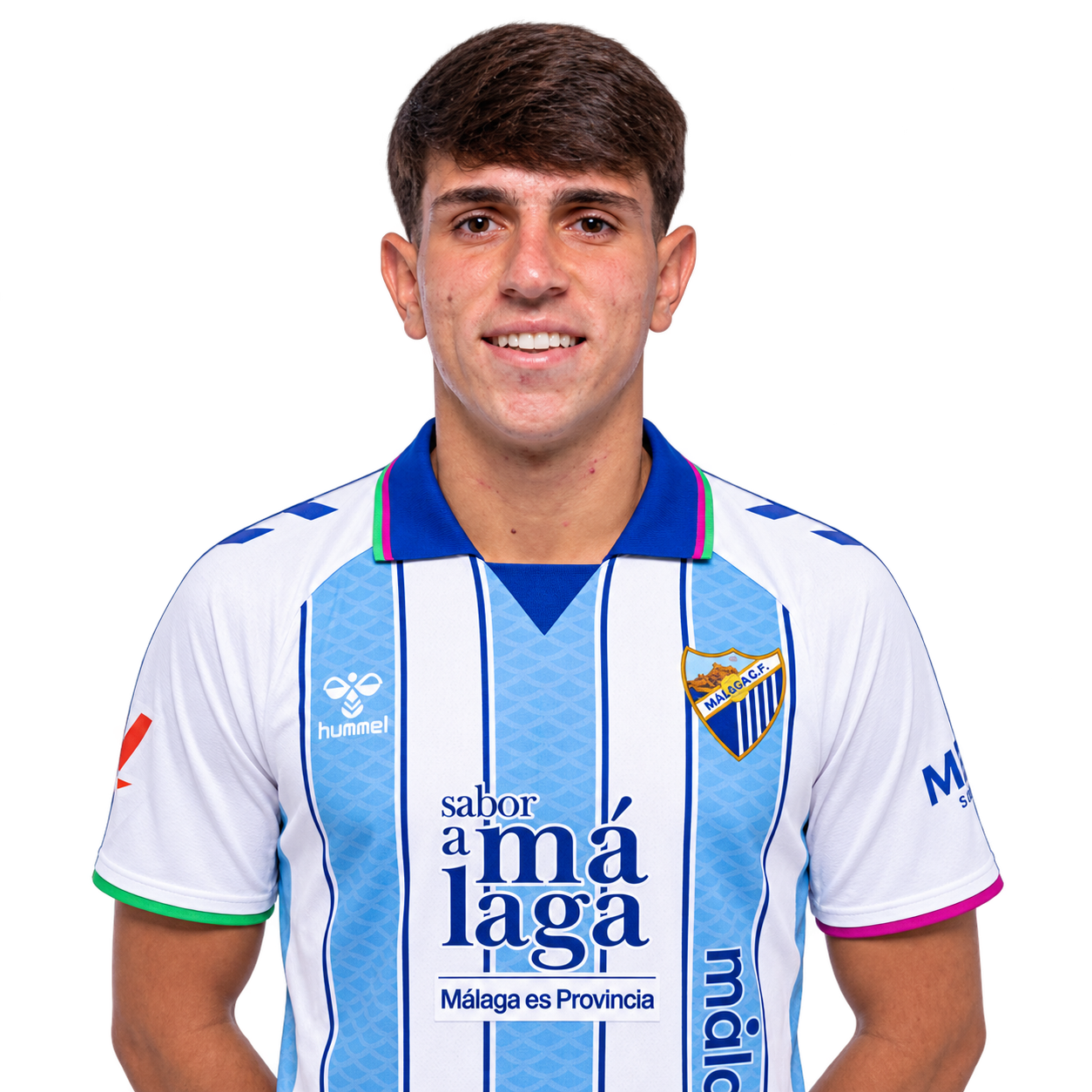 Retrato recortado de Izan Merino con el Málaga CF